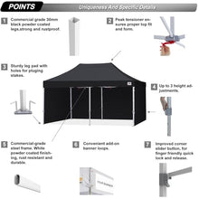 ABCCANOPY Commercial Pop Up Canopy Tent with Sidewalls 10X20,Black