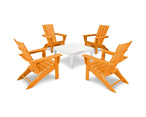 POLYWOOD Quattro 5-Piece Adirondack Chair Conversation Set
