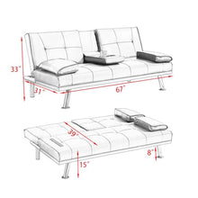 YWMLFZ Leather Multifunctional Folding Sofa Bed for Office with Coffee Table for Outdoor Backyard Gardens