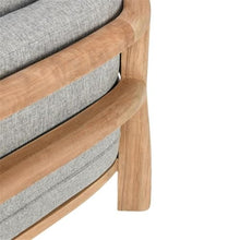 Classic Home Aston Teak Wood Fabric Upholstery Modern Outdoor Accent Chair Gray