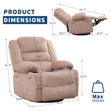 GarveeLife Swivel Rocker Recliner Chair for Adults Manual Nursery Recliner
