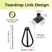 WAHHWF Teardrop Link Rain Chain for Gutters, Aluminum Alloy