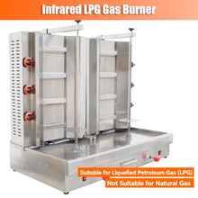 EQCOTWE Commercial LPG Gas Shawarma Machine Rotary Gyro Kebab Grill 110V