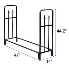 DJVHSRI Firewood Rack Outdoor Heavy Duty Steel Frame Firewood Log Rack Home Wood Fire Wood Organizers and Storage Indoor Fireplace Accessories Black Log Rack,