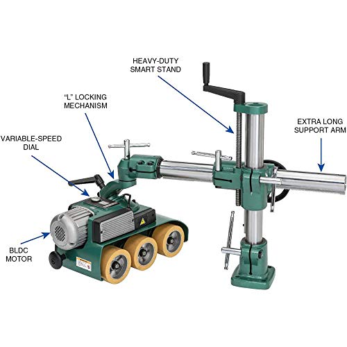Grizzly Industrial G0826 2/3 HP 3 Roller Variable-Speed Power Feeder Green