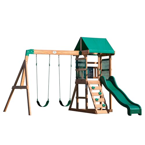 Backyard Discovery Buckley Hill Wooden Swing Set Green