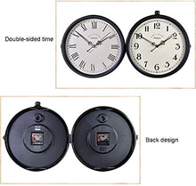 ERTTGWGF Double Sided, Vintage Antique-Look Wall-Mounted Clock with Waterproof Cover for Indoor & Garden, Hanging Décor