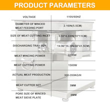 HayWHNKN Commercial Meat Grinder 880lbs/h Stainless Steel Silver