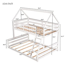 Acosure Twin Over Full Bunk Bed with Ladder & Guardrail, Convertible to 2 Beds, White