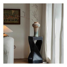 LUYOUBOZHU Vase Stand Creative Modern Art Style Whole Wood Planter Side Table Black Stakes Bonsai Rack(Small)