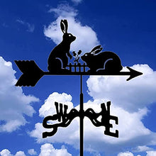 Metal Wind Vane Garden Rabbit with Roof Mount Weathercock Wind Direction Indicator Retro Garden Shape Metal Weathervane Stainless Steel Weathervane for Garden Gazeb