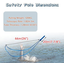 Oracra Pool Safety Hook Special Rescue Hook for Teaching Preserver, Telescopic Aluminum Rod Pool Pole Life Equipment, Commercial Safety Lifeguard Replacement Poles(500cm(16ft) Pole+Hook)