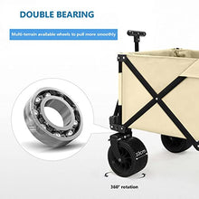 Collapsible Wagon Cart with 360° Rotatable All-Terrain Wheels, Heavy Duty Utility Beach Wagon Cart Garden Waterproof Cart for Outdoor, Sports, Shopping, Camping,C