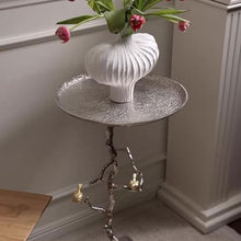 ENGENDER Couch Side Table Home Silver Vine Sofa Side Table Porch Storage Flower Stand Narrow End