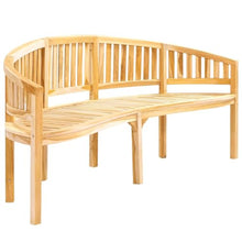 FMPGJLYH 78.7 Inch Solid Teak Wood Banana Bench for Garden Patio Indoor Outdoor Seating