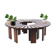 BXKCFYBSQ Wooden Tree Bench Wrap Around,Outdoor Furniture Decoration Seating,Backless Patio Dining Chair,Free Combination of Shapes,for Lawn Park