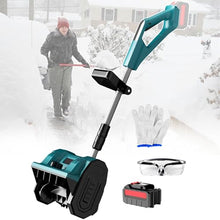 pealiritansemen Battery Powered Cordless Snow Blower, 30cm Clearing Width, 3 Directions Adjustment Electric Snow Thrower with Aluminium Alloy Telescopic Pole, for Courtyard/Driveways 3000mAh-1battery