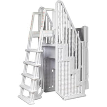 Aqua Select Everest Entry Step System | Above Ground Pool Step | 350 Lb Capacity | White Steps
