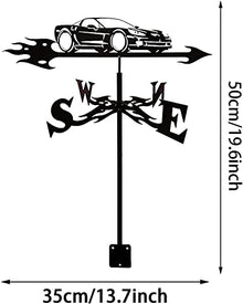 Stainless Steel Weather Vane Yard Roof Outdoor Metal Weathervane Cupolas Durable Scene Decor Used in Gardens and Courtyards Wind Vane (Cement Truck) (Car)