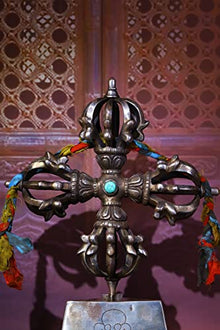 Generic Tibetan Temple Collection Skull Head Cross Nine Shares Vajra Magic Weapon