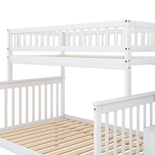 BOVZA Twin Over Full Bunk Bed with Trundle and Storage Stairs White