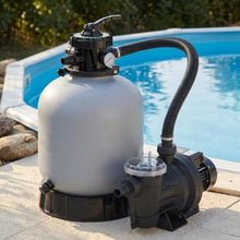 Hosslly 19" Sand Filter Pump for Above Ground Pool with Timer, 1.5HP 6075GPH Swimming Pool Pump & Sand Filter System with 7-Way Valve & Strainer Basket, Pool Pumps Above Ground, Grey