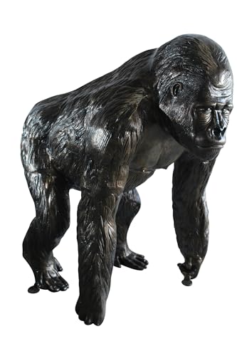 Nifao Gorilla Aluminum Statue, Large Wildlife Sculpture, 43"L x 36"W x 49"H