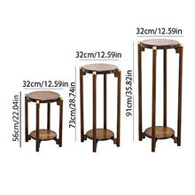 YYBOES Plant Pedestal Stand Bamboo Shelf Floor Shelf Indoor Flower Pot Rack Living Room Flower Terrace Balcony Potted Plant Base Pedestal Stands for Display