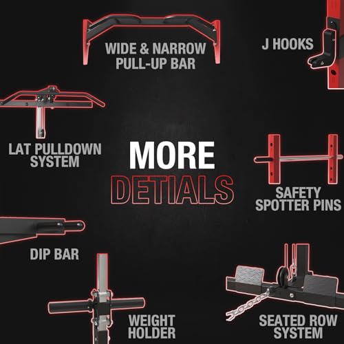 Mikolo Power Cage with LAT Pulldown Red