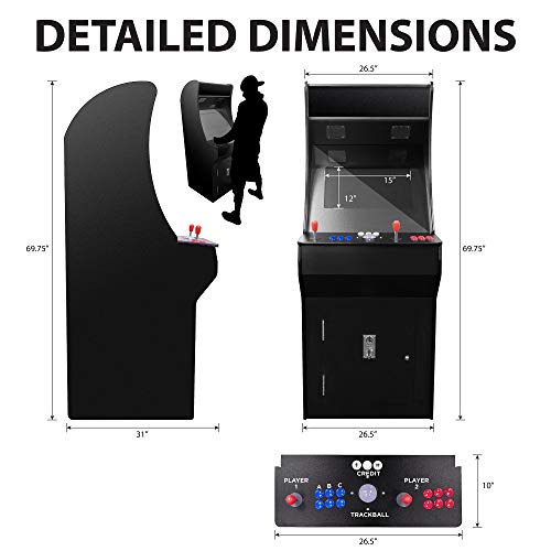 Creative Outdoor Distributor Full Size Arcade Machine 2 Player 3500 Games Trackball