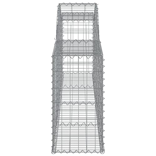 Arched Gabion Baskets 3 pcs 118.1"x11.8"x23.6"/31.5" Galvanized Iron White Black Other
