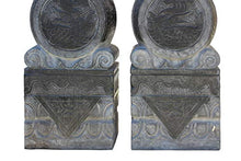 Orientliving Chinese Foo Dogs Door Block Drum Statue Gray