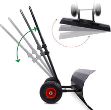 Efficient Snow Shovel with Wheels Snow Shovel with Wheels for Driveway Doorway Heavy Duty Efficient Rolling Snow Plow for Snow Removal Adjustable Handle Anti-Skid Wheels
