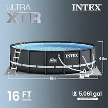 INTEX Ultra XTR 16ft x 48in Round Above Ground Swimming Pool Set w/ Pump