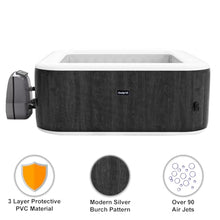 Avenli 4-Person Inflatable Square Spa - Carbon Grey