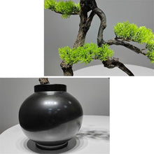 YXIANG56Q Fake Plants Artificial Bonsai Tree Indoor Fake Plants Decor with Round Black Ceramic Pots for Office Desk Bonsai Tree