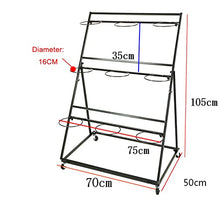 REMYSAOS Metal Plant Stand with 9 Plastic Buckets,Vertical Garden Planter - 3-Layer, Potted Indoor Flower Pot Stand Holder Shelves, 70×50×105CM(White)