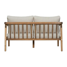 Christopher Knight Home Westin Acacia Wood Patio Loveseat Sofa with Cushion, Outdoor 2-Seater Sofa with Removable Cushions, Patio Furniture Sofa for 2, Teak+Beige