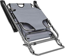 SAGGION Lightweight Folding Sun Lounger Foldable Deck Chair Reclining Garden Chair 153 cm + leg rest reclining back + headrest Present