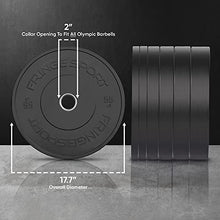 OneFitWonder Black Bumper Plate Set - 160 lbs for Weightlifting & Strength Training