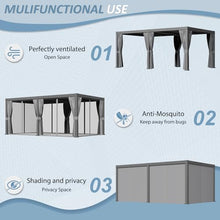 Aoxun Louvered Pergola 12' x 20' Outdoor Aluminum with Adjustable Roof Gray