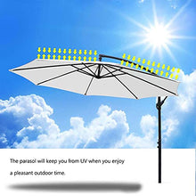 JOMRTS 3M Cantilever Parasol, Outdoor Parasol, Hanging Umbrella, Sun Shade Umbrella Waterproof, Beach Parasol with CrankTilt, UV Protection, Base not Include