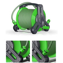 Garden Hose Reel Truck, Used for Planting Hose Reel Heavy-Duty Portable Water Pipes with Nozzles, Car Washing Hose Truck (Green 30m)