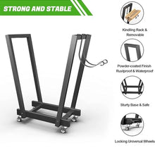 DJVHSRI Heavy Duty Firewood Storage Rack, Fireplace Tool, Stable Stand, Strong and Sturdy for Indoor Hearth Or Outdoor Patio,Firewood Rack,