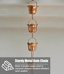 YUSIWOAL Decorative Rain Chain for Gutter Downspout, Diverts Water Flow for Garden, Front Door, Balcony, and Corridor(4 m (13ft))