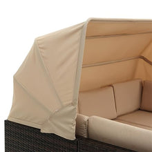 YWMLFZ Outdoor Sunbathing Rattan Sofa Steel Chaise Metal Chair Modular Sectional Sets with Roof