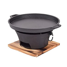 Charcoal Grill Household Barbecue Meat Stove Thickened Barbecue Pot Cast Iron Charcoal Stove With Round Pan Barbecue Grill Outdoor Cooking Picnic Barbecue (Color : Black Size : 38x18cm)