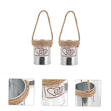 8 pcs Metal Hanging Buckets Galvanized Holder Container Rope Planters Floral Railing Can Style Succulent Arrangement Storage Plant Iron Fence Containers Farmhouse Pot Baskets for (Silverx4pcs