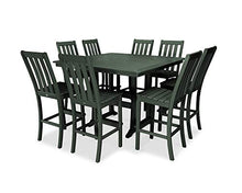 Polywood Vineyard 9-Piece Nautical Trestle Bar Set (Green)