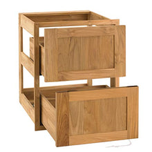 Pacific Teak Shaker 18-Inch Teak Wood Double Access Drawer - UD2V-18S
